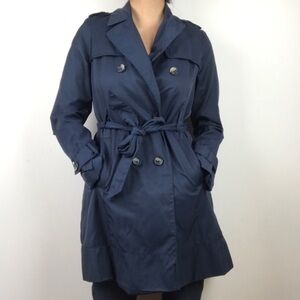 Tommy Hilfiger Women's Navy Double-Breasted Trench Coat